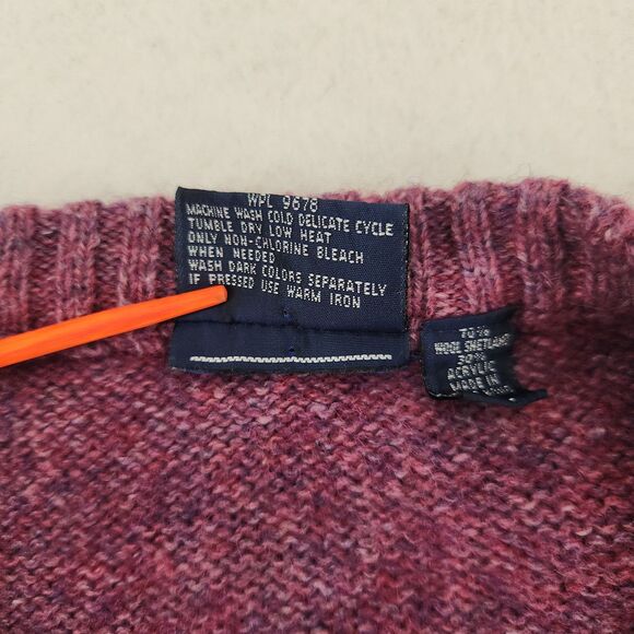 Vintage Sweater Purple Wool Blend Crewneck Womens XL Retro Cozy Knit Granola Y2k - Picture 7 of 9